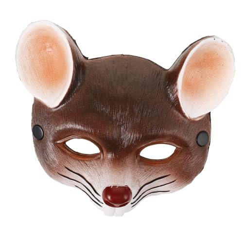 EPIGEIST Mäusegesichtsmaske Braun Cosplay Party Halloween Maske für Erwachsene Leichtes PU Material Fasching Karneval Maskerade von EPIGEIST