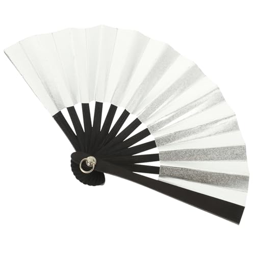 EPIGEIST Miniatur Handventilator aus Papier Silber Handgefertigter Mini Fächer für DIY Partydekoration Tragbarer Kleiner Papierfächer für Puppen und Festlichkeiten von EPIGEIST