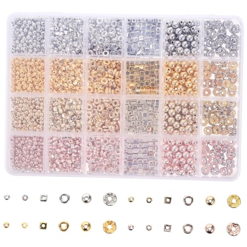 EPIGEIST Multifunktionales Perlen Set für Schmuckherstellung Bunte Spacer Perlen Verschiedenen Formen Glatte Oberfläche für Armband und Halsketten DIY Bastelzubehör EPIGEIST Multifunktionales Perlen Set für Schmuckherstellung Bunte Spacer Perlen Verschiedenen Formen Glatte Oberfläche für Armband und Halsketten DIY Bastelzubehör von EPIGEIST