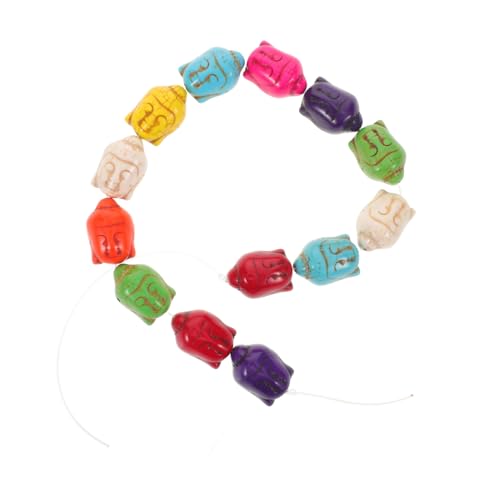 EPIGEIST Natürliche Türkis Buddha Perlen mit Loch Vintage Spirituelle Schmuckperlen für DIY Armband Basteln Retro Halbedelstein Zubehör von EPIGEIST