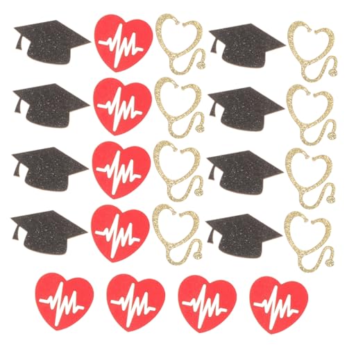 EPIGEIST Nurse Graduation Party Konfetti Bunte Tischdekoration mit Goldenem und Schwarzem Doktorhut Festliches DIY Partyzubehör für Abschlussfeiern und Nurse Partys von EPIGEIST