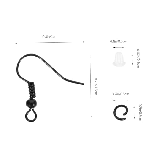 EPIGEIST Ohrhaken Schwarz Ohrschmuck Zubehör Leicht DIY Schmuckherstellung Ohrhaken mit Ohrstoppern für Basteln und Ohrring Verschlüsse von EPIGEIST