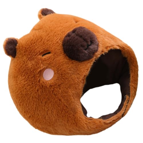 EPIGEIST Plüsch Tierkopf Hut Kuscheliges Wasserschwein Kostüm Kopfbedeckung für Halloween Karneval Party Cosplay und Fotoshooting für Damen und Jugendliche von EPIGEIST