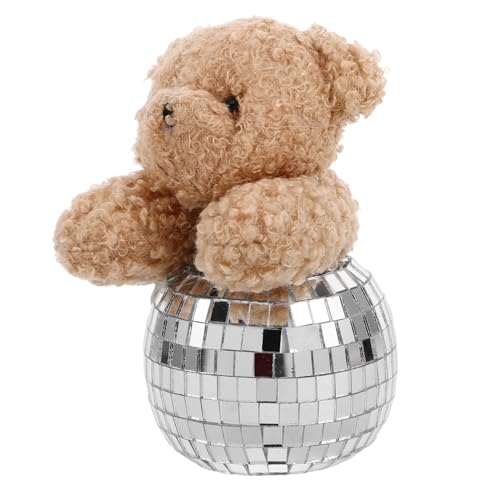 EPIGEIST Reflektierender Disco-bär Dekofigur aus Glas Plüsch Stofftier Ornament für Party Tischdekoration Stilvoll Leicht Langlebig Geeignet für Wohn Schlafzimmer von EPIGEIST