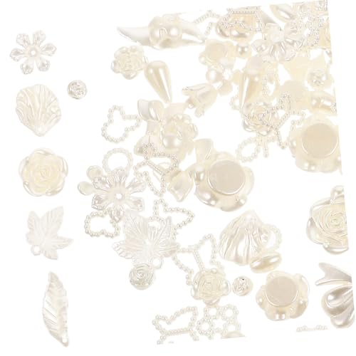 EPIGEIST Resin Flatback Perlen Set Weiß Acryl Halb Charms für DIY Nagelkunst Schmuckherstellung Bastelset mit Vielseitigen Formen für Mädchen Damen von EPIGEIST
