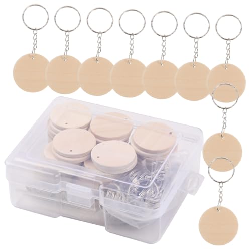 EPIGEIST Runde Holzscheiben Schlüsselanhänger Set mit Unbehandelte DIY Schlüsselring Holzplättchen Basteln Zubehör für Haustier Weihnachten Dekoration EPIGEIST Runde Holzscheiben Schlüsselanhänger Set mit Unbehandelte DIY Schlüsselring Holzplättchen Basteln Zubehör für Haustier Weihnachten Dekoration von EPIGEIST
