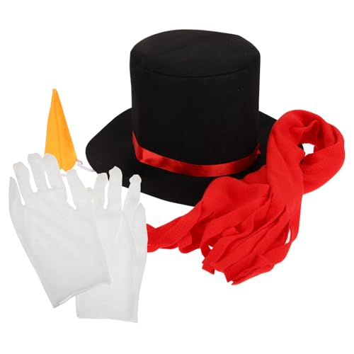 EPIGEIST Schneemann Dekorationsset DIY Teiliges Winterparty Zubehör mit Hut und Karottennase für Erwachsene und Weihnachts und Karnevalskostüm von EPIGEIST