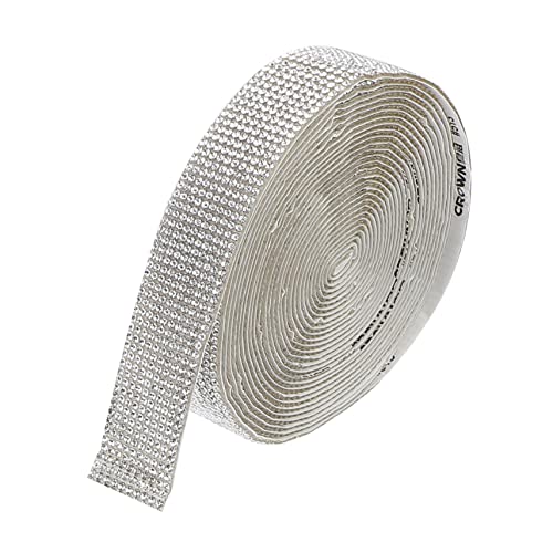 EPIGEIST Selbstklebende Bohreraufkleber Hochzeitsdekoration für Verpackung Gürtel Edelsteinaufkleber zum Basteln DIY -Handwerksband Wickelband abschneiden Kristallband Strasssteine Silber von EPIGEIST