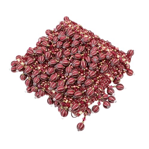 EPIGEIST Sofa Fringed Trim Polyesterseide und Vielseitige Diy Bordüre für Vorhänge Sofabezüge und Dekoration Rote Perlenverzierung Langlebiges und Leicht Zuschneidbares Material von EPIGEIST