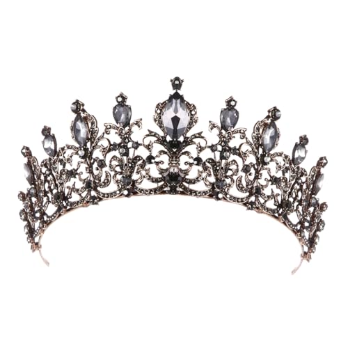 EPIGEIST Strassbesetzte Barock Krone Kopfschmuck Braut Hochzeit Halloween Damen Gothic Headpiece für Party und Festliche Anlässe von EPIGEIST