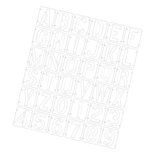 EPIGEIST Teiliges Buchstaben und Zahlen Schablonen für Wiederverwendbare Malvorlagen aus Kunststoff Vielseitig für DIY Wandkunst Bastelprojekte und Möbel Geeignet von EPIGEIST