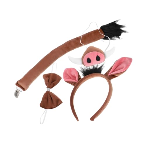 EPIGEIST Tierohren Haarreif Set Schwein Kostüm Zubehör mit Schleife Nase und Weiches Cosplay Accessoire für Mädchen Halloween Karneval Verkleidung von EPIGEIST