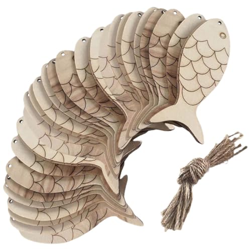 EPIGEIST Unfertige Holzfische Deko mit Juteseil Robuste DIY Holzanhänger für Bastelprojekte Natürliche Fischform Holzornamente als Streudeko und Wohnaccessoires EPIGEIST Unfertige Holzfische Deko mit Juteseil Robuste DIY Holzanhänger für Bastelprojekte Natürliche Fischform Holzornamente als Streudeko und Wohnaccessoires von EPIGEIST