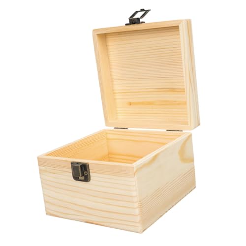 EPIGEIST Unvollendete Holz Aufbewahrungsbox Mit Schloss DIY Schmuckkasten Für Speicherbox Für Kunstprojekte Und Erinnerungen von EPIGEIST