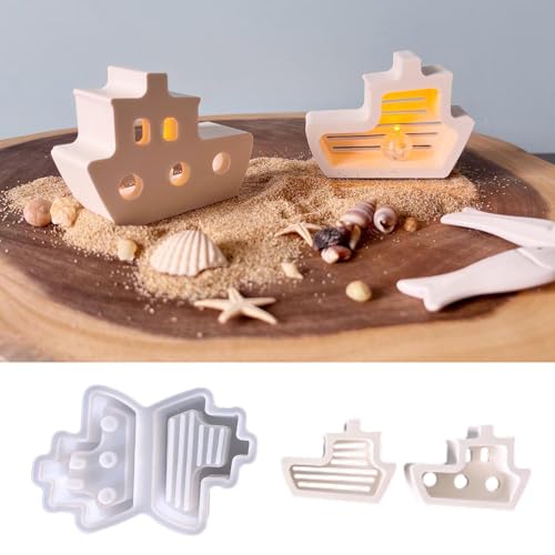 2 Stück 3D Maritime Silikonform Segelboot, Silikonformen Gießformen Segelboot, Sommer Gießformen für DIY Kerzen und Gipsdeko Handwerk von EPODA
