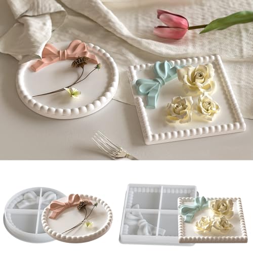 2 Stück Silikonform Tablett, Silikonformen Gießformen Tablett Untersetzer Epoxidharz Formen für Untersetzer Schmuckteller Teetablett DIY Deko 2 Stück Silikonform Tablett, Silikonformen Gießformen Tablett Untersetzer Epoxidharz Formen für Untersetzer Schmuckteller Teetablett DIY Deko von EPODA