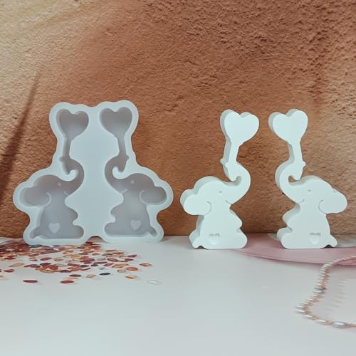 2 Stück Silikonformen Gießformen Elefant, Silikonform elefant Silikonform Tiere, Gießformen Elefant für Bastelarbeiten, Gips, Kunsthandwerk, Epoxidharz Formen von EPODA