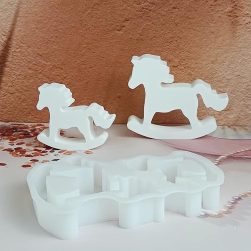 2 Stück Silikonformen Gießformen Horse, 3D Silikonform Horse Silikonform Tiere, Gießformen Horse für Bastelarbeiten, Gips, Kunsthandwerk von EPODA
