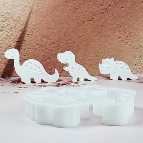 3 Stück Silikonformen Gießformen Dinosaurier, 3D Silikonform Dinosaurier Silikonform Tiere, Gießformen Dinosaurier für Bastelarbeiten, Gips, Kunsthandwerk von EPODA