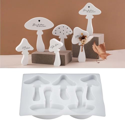EPODA 3D Pilz Kerzenformen - Silikon Gießformen Set für Epoxidharz, Gips & Wachs - DIY Bastelzubehör & Kerzenherstellung von EPODA