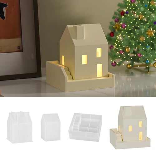 EPODA 3D Silikonform Haus mit Herz Sterne Fenster Gießformen für Gips Weihnachten Handwerk DIY Silikonformen Häuser EPODA 3D Silikonform Haus mit Herz Sterne Fenster Gießformen für Gips Weihnachten Handwerk DIY Silikonformen Häuser von EPODA