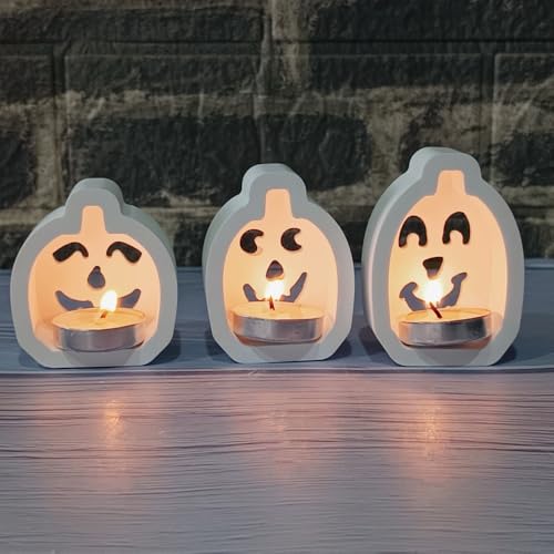 EPODA 4 Stück 3D Kürbis Silikonform mit Geist Gießformen für Kerzenhalter Teelichthalter Gips Halloween DIY Deko EPODA 4 Stück 3D Kürbis Silikonform mit Geist Gießformen für Kerzenhalter Teelichthalter Gips Halloween DIY Deko von EPODA
