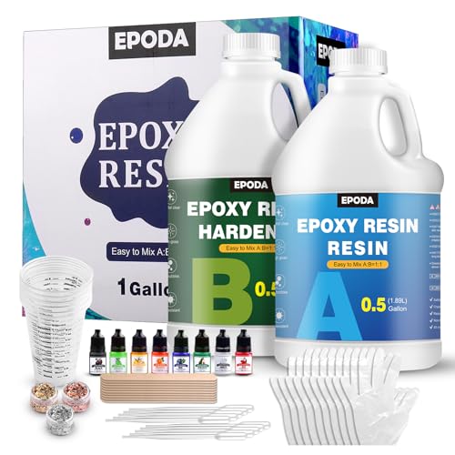 EPODA Epoxy Resin 1 Gallon for Art Coating Craft Casting, Epoxidharz mit Härter, Epoxidharz 1 Gallon/3.8 Liter, Resin GießHarz 1 Zu 1, Epoxidharz Set Anfänger EPODA Epoxy Resin 1 Gallon for Art Coating Craft Casting, Epoxidharz mit Härter, Epoxidharz 1 Gallon/3.8 Liter, Resin GießHarz 1 Zu 1, Epoxidharz Set Anfänger von EPODA