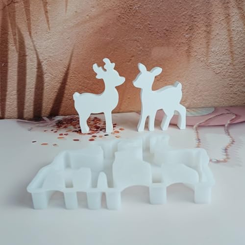 EPODA Gießform Elch Silikonform Weihnachten Kerzenhalter DIY Silikon Gießformen Kerzen Kerzenformen Gießen Handwerk Dekoration Elch von EPODA