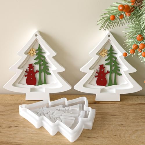 EPODA Silikonform Weihnachten Anhänger Gießformen Stern Baum Elch Epoxidharz Formen Handwerk Silikonformen Weihnachten Anhänger Gießform von EPODA
