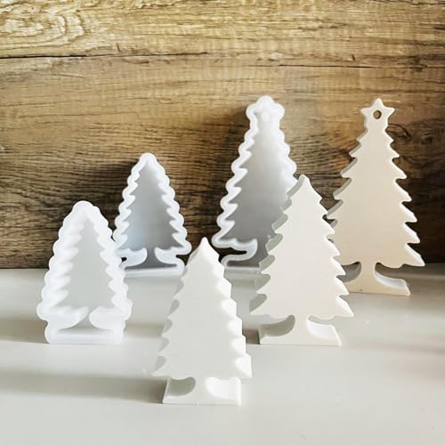 EPODA Silikon Gießformen Weihnachten - Weihnachtsbaum & Tannenbaum Formen - Gießformen für Gipsdekoration von EPODA