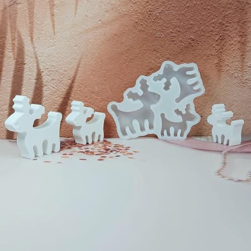 EPODA Silikonform Elch Gießform Weihnachten Kerzenhalter DIY Silikonform Kerzen Gießformen Kerzenhalter Handwerk Heimdekoration Elch Gießform Kerzen von EPODA