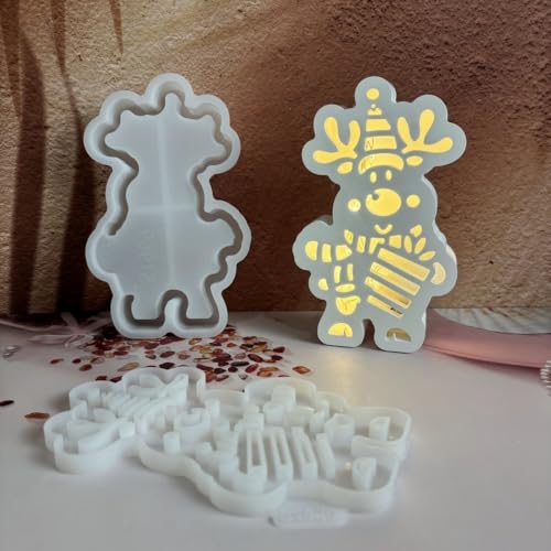 EPODA Silikonform Elch Gießformen Weihnachten Winter für Gips DIY Deko Silikonformen Elch Gießform von EPODA