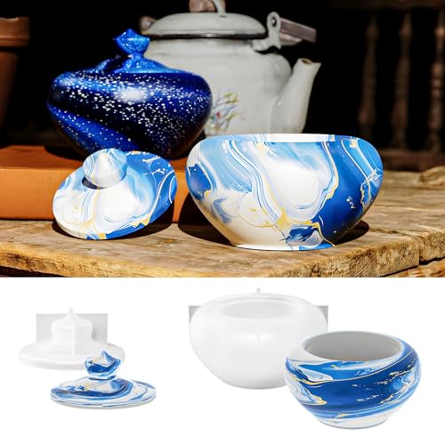 EPODA Silikonform GießForm Tasse, GießFormen Silikon Tasse, Epoxidharz Formen Tasse, Silikonform Epoxidharz Dose Mit Deckel von EPODA