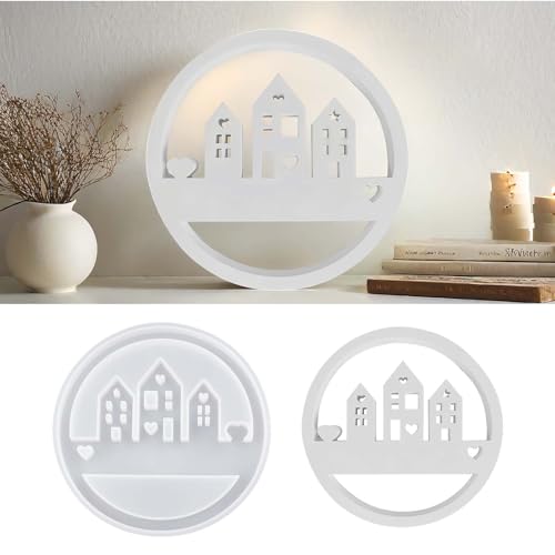 EPODA Silikonform Haus, Silikonformen GießFormen Haus, GießForm Silikon Haus Rund, Silikonform Häuser DIY Geschenk Für Familie von EPODA