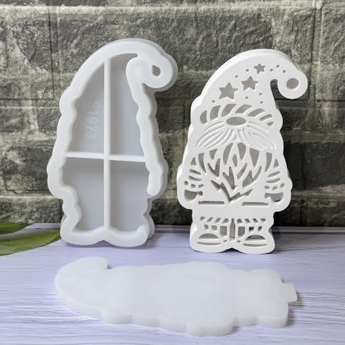 EPODA Silikonform Weihnachten Weihnachtszwerg Gießformen für Gips und Epoxidharz DIY Weihnachtsdekor Silikonformen von EPODA