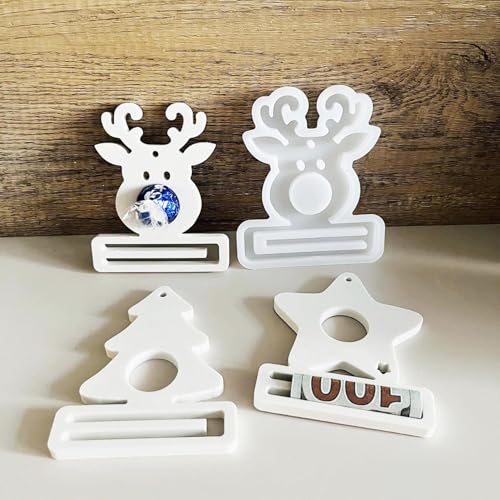 EPODA Silikonform Weihnachtsbaum Stern Schneeflocken Rentier Gießformen DIY Weihnachten Anhänger Gipsformen Weihnachtsdekoration 3D Giessformen Handwerk von EPODA