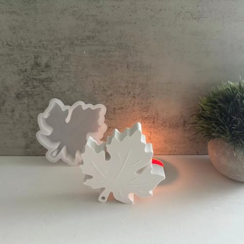 EPODA Silikonformen Gießformen Herbst Ahornblatt 3D Kerzenhalter für Beton Gips DIY Herbstdeko Basteln von EPODA