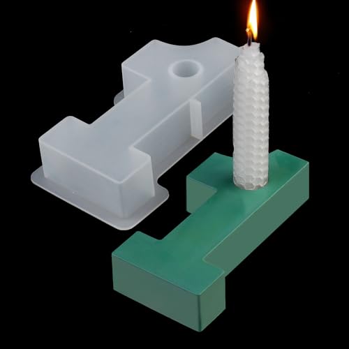 EPODA Silikonformen Gießformen Kerzenhalter, 0-9 Zahlen Kerzenhalter Form, DIY Silikonform Zahlen Kerzenhalter, Gießformen für Beton (Zahlen 1) von EPODA