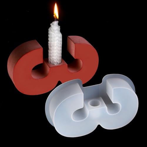 EPODA Silikonformen Gießformen Kerzenhalter, 0-9 Zahlen Kerzenhalter Form, DIY Silikonform Zahlen Kerzenhalter, Gießformen für Beton (Zahlen 3) von EPODA