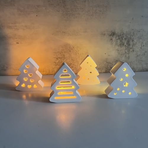 EPODA Silikonformen Gießformen Weihnachten, 4 Stück Silikonform Weihnachten, Silikon Gießform Kerzenform Weihnachten, Weihnachten Giessformen Silikon Gipsformen Zum Gießen von EPODA
