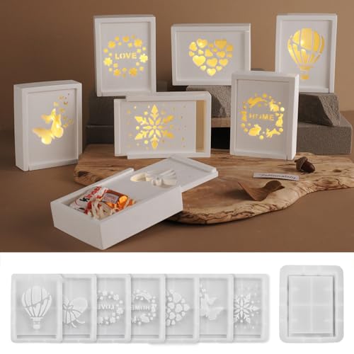 EPODA Silikonformen GießformenWeihnachten Geschenkbox, Gipsformen zum Gießen Epoxidharzformen Herstellung Geschenkbox Silikonform Geschenkbox Gießformen Ostern Weihnachten von EPODA