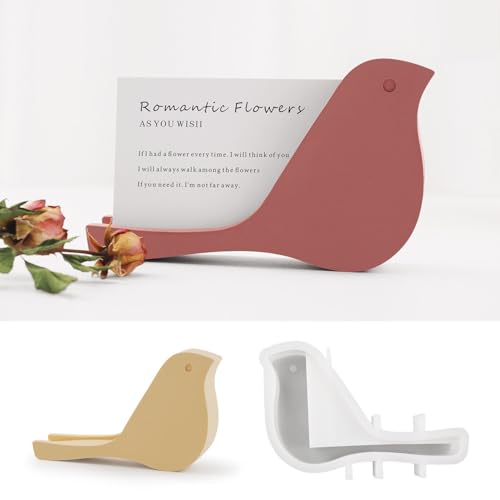 EPODA Vogel Silikonform für Visitenkartenhalter - Gießformen für Gips & Epoxidharz - Dekorative Vogelformen zum Selbergießen - DIY Bastelzubehör von EPODA
