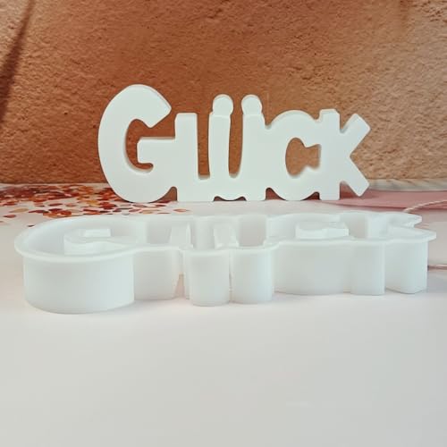 Silikonformen Gießformen Glück, Buchstaben Gießformen Silikon Glück, Gießformen Glück für Bastelarbeiten, Gips, Kunsthandwerk von EPODA