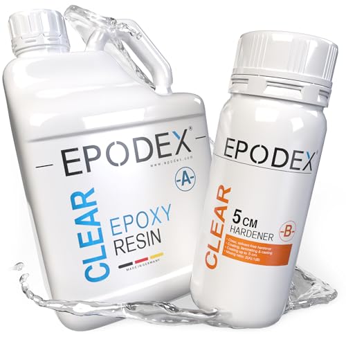 EPODEX Epoxidharz Set ECO+ | Klares Epoxy Resin für Gießhöhen bis 5cm | Resin Gießharz Set ohne oder mit Farbstoffen | Für River-Tische, Lampen, Projekte mit hohen Form- und Gussteilen, usw. EPODEX Epoxidharz Set ECO+ | Klares Epoxy Resin für Gießhöhen bis 5cm | Resin Gießharz Set ohne oder mit Farbstoffen | Für River-Tische, Lampen, Projekte mit hohen Form- und Gussteilen, usw. von EPODEX