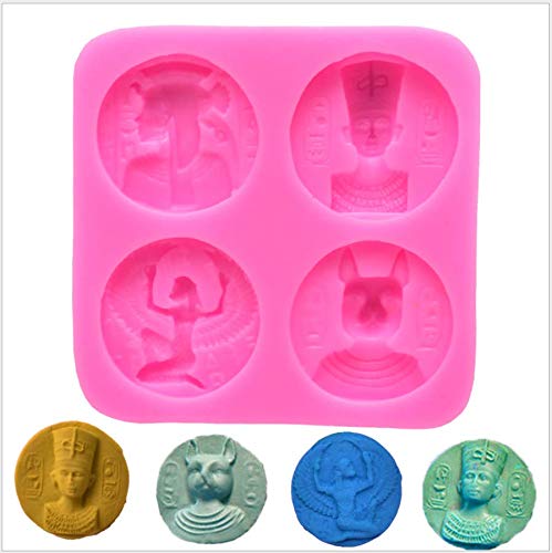 EPRHAY Ägyptische Pharao-Münze Silikon Fondant Form DIY Kuchen Dekorieren Form für Seife, Badekugeln, Zuckerpaste, Kerze, Schokolade, Polymerton, Kuchendekoration EPRHAY Ägyptische Pharao-Münze Silikon Fondant Form DIY Kuchen Dekorieren Form für Seife, Badekugeln, Zuckerpaste, Kerze, Schokolade, Polymerton, Kuchendekoration von EPRHAN