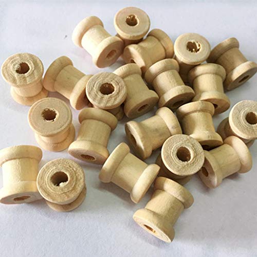 EPRHAY Klassische Mini-Spulen aus Holz, leere Garnspulen, für Näharbeiten und Bastelarbeiten, 100 Stück, 14 x 12 mm von EPRHAY