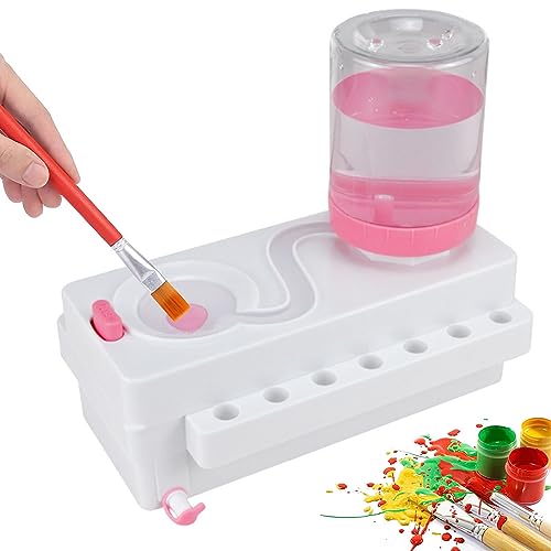 EPROICKS Pinseleinlage, Pinselreiniger, Brush Rinser Wasserkreislaufspüler, Süßwasser-Zyklus-Einsatz, Pinsel-Spüler für Acryl- und Farben auf Wasserbasis, Kompatibel mit Pelikan Pinsel (Rosa) von EPROICKS