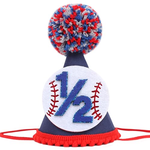 EPSEED Baseball-Hut für 1/2 Geburtstag – Sport-Thema, 6 Monate Geburtstagsdekoration, Baseball-Party, Kegelhut, Foto-Requisiten, halber Weg zu einem Sportkuchenschlag, Rookie of the 1/2 Year Party EPSEED Baseball-Hut für 1/2 Geburtstag – Sport-Thema, 6 Monate Geburtstagsdekoration, Baseball-Party, Kegelhut, Foto-Requisiten, halber Weg zu einem Sportkuchenschlag, Rookie of the 1/2 Year Party von EPSEED