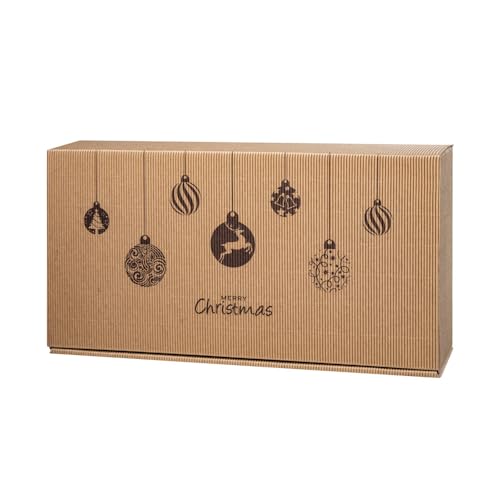 Weihnachtliche Verpackung mit Motiv - Amsterdam Ornaments Flaschenschachtel für 2 Flaschen, 10 Stk, 360 x 185 x 90 mm von EPVerpackungen