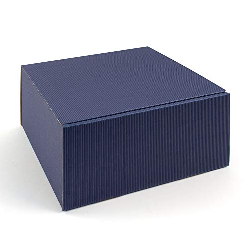 Geschenkkarton quadratisch, 250 x 240 x 120 mm, 10 Stück, dunkelblau von EPVerpackungen
